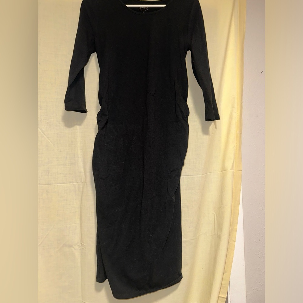 Long black maternity dress